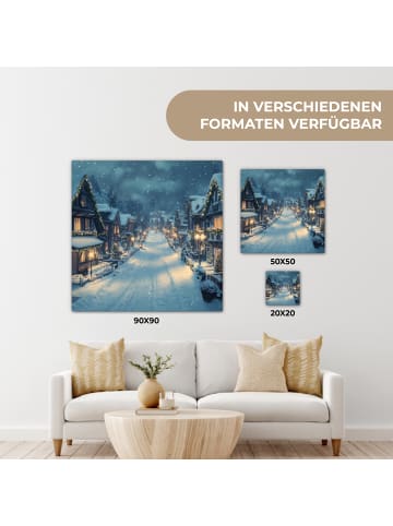 MuchoWow Leinwand Bilder Dunkelblau