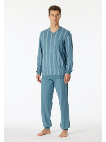Schiesser Pyjama kurz für Herren in blau