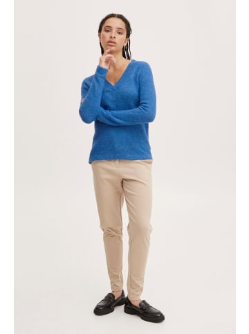 ICHI V-Ausschnitt-Pullover IHKAMARA V LS 20116697  Klassischer Pullover mit V-Ausschnitt in Blau