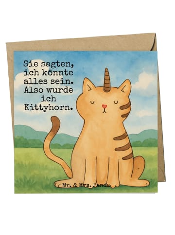 Mr. & Mrs. Panda Deluxe Karte Einhorn Katze Design mit Spruch in Weiß