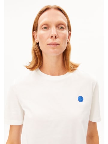 armedangels T-Shirt Lualaa Embro in weiß blau