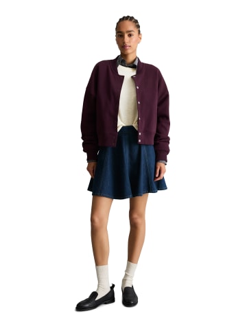 Marc O'Polo DENIM Sweat-College-Jacke cropped in Mahagony Jam