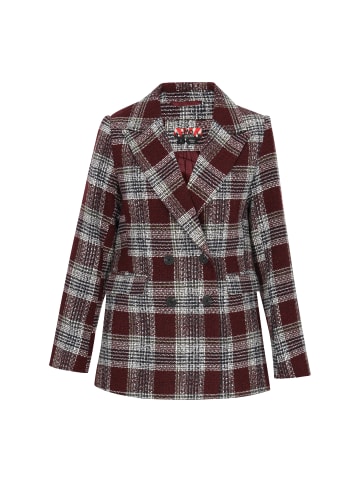 myMo ROCKS Women Blazer in burgundy check