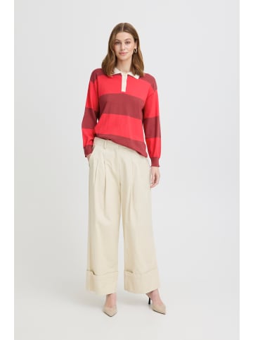 ICHI Strickpullover langarm IHBOSTON Loose fit in COWHIDE COMB POLO