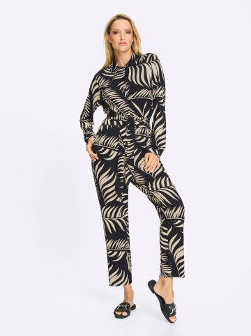 Heine Jumpsuit in schwarz-sand-bedruckt