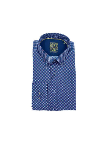 Bugatti Langarm Freizeithemd für Herren in marineblau in marineblau