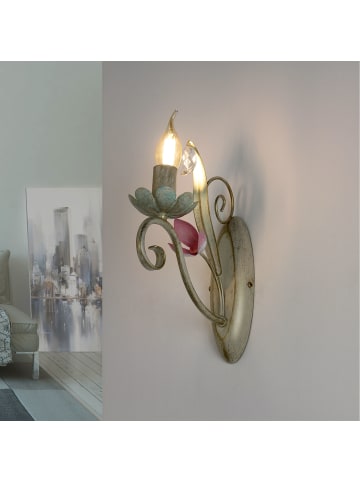 Licht-Erlebnisse Wandlampe (B)9 x (H)28 cm in Weiß Rosa GrünWeiß Rosa Grün