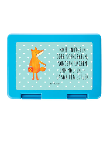 Mr. & Mrs. Panda Bento Box Fuchs Laterne mit Spruch in Türkis Pastell