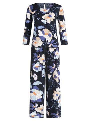 Betty Barclay Jumpsuit mit 3/4 Arm in Blau/Weiß