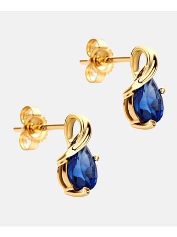 Diamant L'éternel Ohrstecker aus 375 Gelbgold mit Saphir