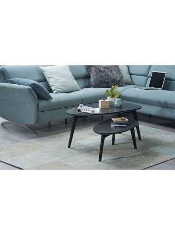 KADIMA DESIGN Design Couchtisch 2er Set Mango Massivholz Wohnzimmertisch in Schwarz