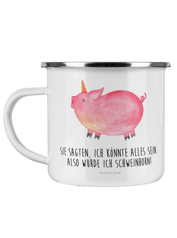 Mr. & Mrs. Panda Teetasse Einhorn Schwein mit Spruch in Weiß