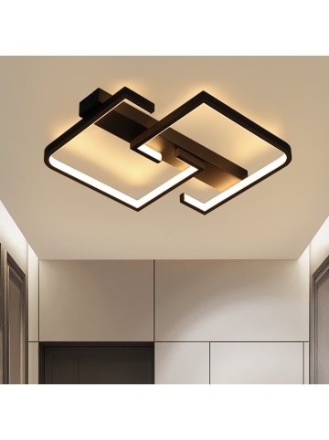 ZMH Deckenleuchte LED in Schwarz 19W Modern Warmweiß 3000K Geometrie Design L 30CM