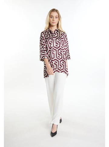 DreiMaster Damen Hemdbluse in Wollweiss Bordeaux