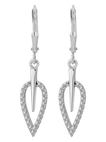 Adeliás Damen Ohrringe – Ohrhänger aus 925 Silber mit Zirkonia in silber