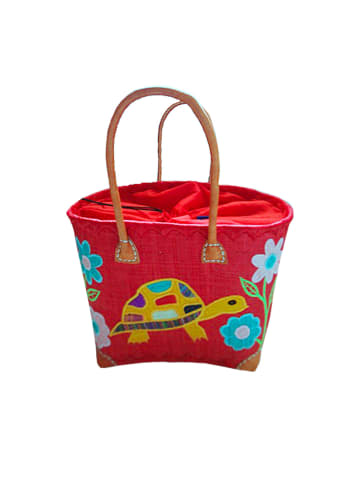 Le Comptoir de la Plage Korbtasche "Tortue GM" in Rot (L) 44x (B) 26 cm