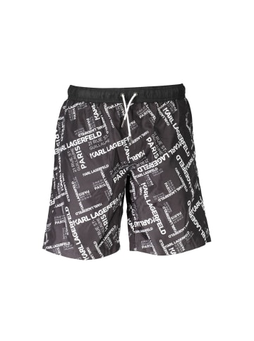Karl Lagerfeld Schwarze Polyester-Badeshorts