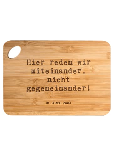 Mr. & Mrs. Panda Frühstücksbrettchen Spruch Konflikte friedlich ... in Braun