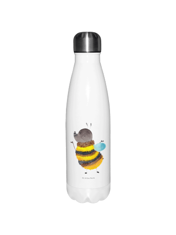 Mr. & Mrs. Panda Thermosflasche Hummel flauschig ohne Spruch in Weiß