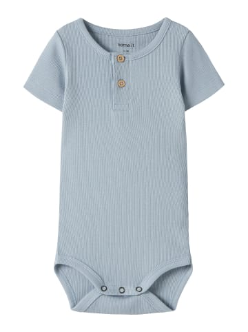 name it Kurzarm Body Druckknöpfen 3er-Set Bequem in Blau-3
