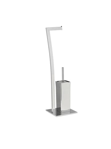 relaxdays WC Garnitur in Silber - (B)20 x (H)71 x (T)20 cm