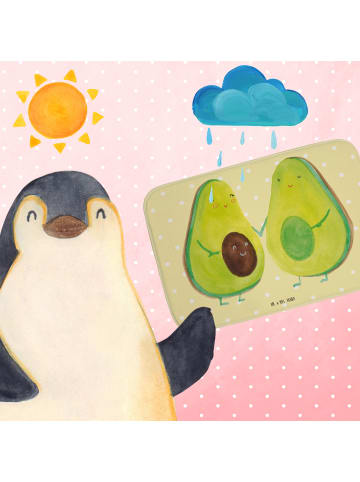 Mr. & Mrs. Panda Badezimmermatte Avocado Pärchen ohne Spruch in Gelb Pastell