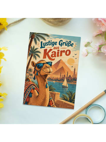 Postkarte Kamel humorvoll Design mit Spruch in Weiß