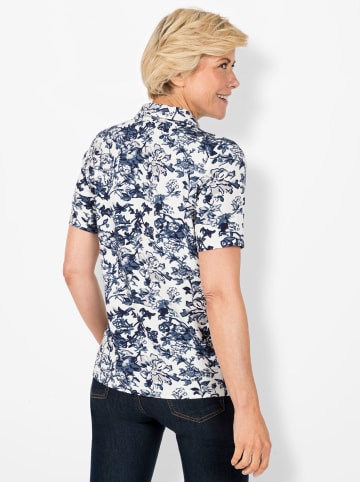 WITT WEIDEN Kurzarmshirt in taubenblau-weiß-bedruckt