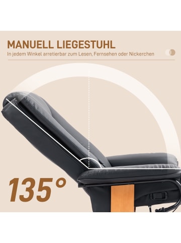 HOMCOM Relaxsessel-78L x 88B x 103H cm-Schwarz