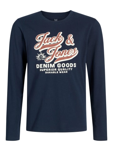 JACK & JONES Junior Langarmshirt JJELOGO TEE LS O-NEC 2 COL JNR in sky captain