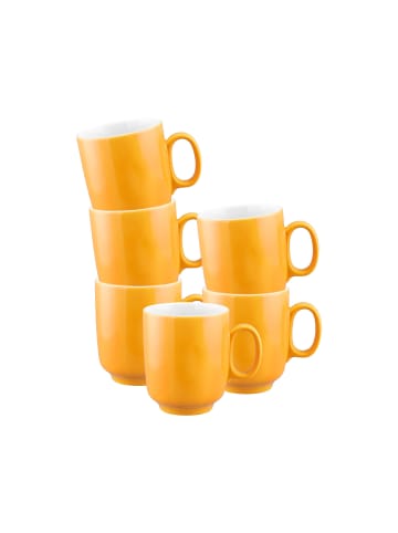 Seltmann Weiden 6er Set Becher mit Henkel Sento Home Pure Colors in 400 ml in Mango Orange