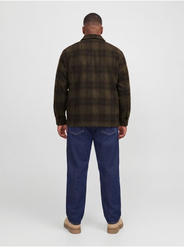 JACK & JONES PLUS Overshirt in Olive Night
