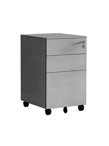 relaxdays Rollcontainer in Schwarz - (B)39 x (H)60 x (T)52 cm