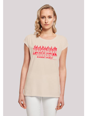 F4NT4STIC T-Shirt Stranger Things Flames in Whitesand