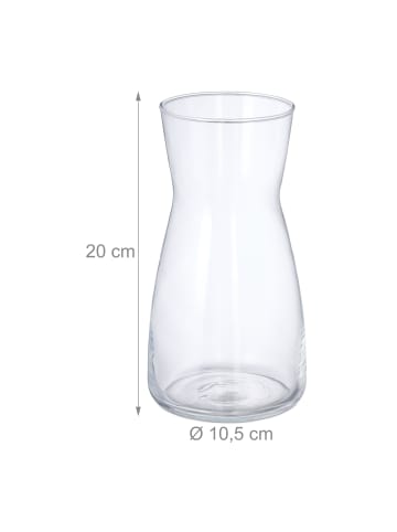 relaxdays Blumenvase in Transparent - (H)20 x Ø10,5 cm