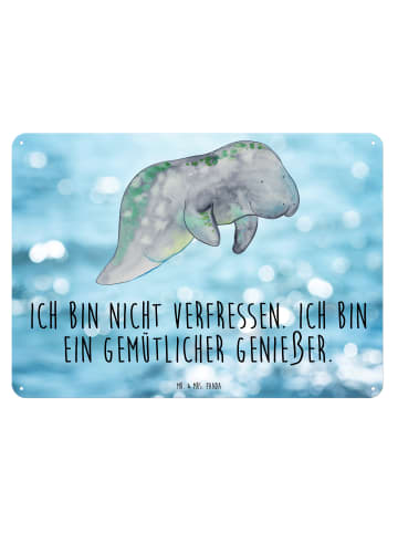 Mr. & Mrs. Panda Blechschild Seekuh Chillen mit Spruch in OZeichenanblue