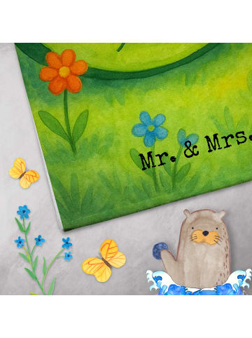 Mr. & Mrs. Panda Handtuch Avocado Kern Design mit Spruch in Weiß