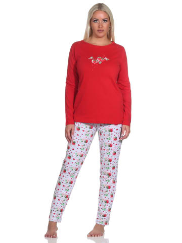 NORMANN Schlafanzug langarm Pyjama - 78590 in rot