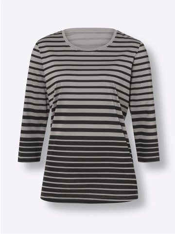 Sieh an! Ringelshirt in grau-meliert-schwarz-geringelt