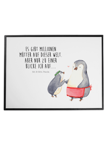 Mr. & Mrs. Panda schreibtischunterlage Pinguin mit Kind mit Spruch in Weiß