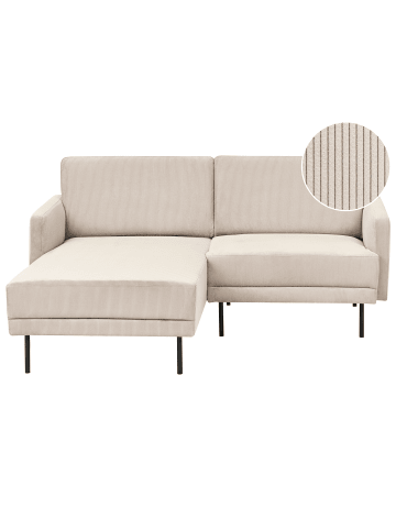 Beliani 2-Sitzer Sofa BREDA in Beige/Schwarz - (W) 192 x (H) 85 x (L) 155 cm