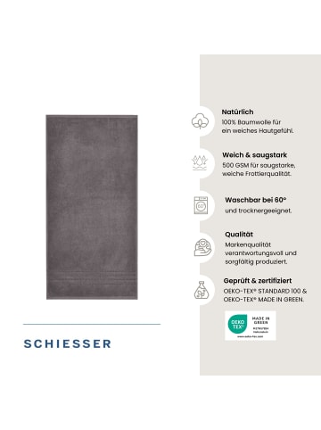 Schiesser Frottier-2er-Set: Duschtücher Milano in Dunkelgrau