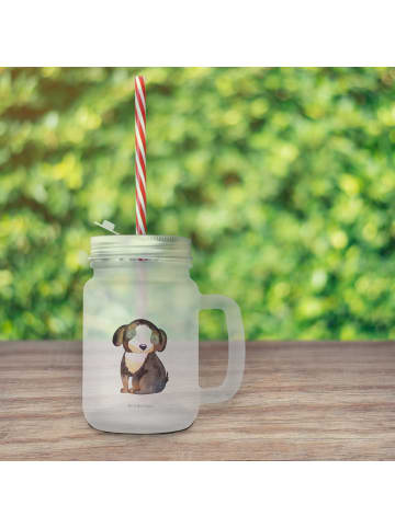 Mr. & Mrs. Panda Trinkglas Mason Jar Hund Entspannen ohne Spruch in Transparent