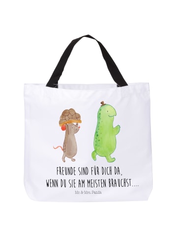 Mr. & Mrs. Panda Shopping Bag Schildkröte Maus mit Spruch in Weiß
