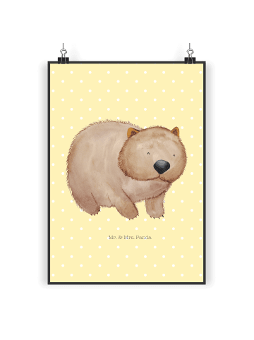 Mr. & Mrs. Panda Poster Wombat ohne Spruch in Gelb Pastell