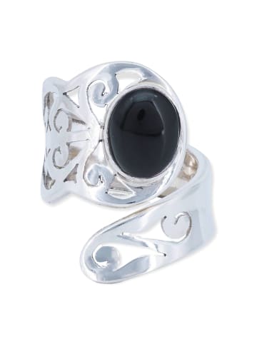 mantraroma 925er Silber - Ringe verstellbar mit Onyx