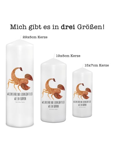 Mr. & Mrs. Panda Wachskerze Sternzeichen Skorpion mit Spruch in Weiß