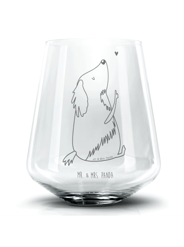 Mr. & Mrs. Panda Cocktail Glas Hund Liebe ohne Spruch in Transparent
