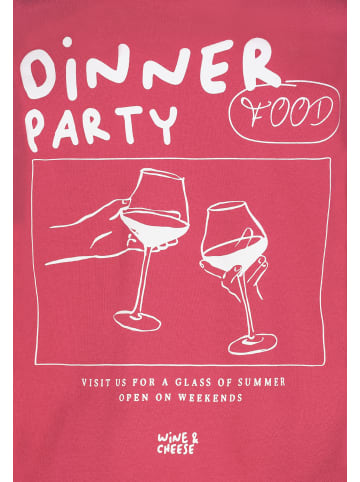 Sublevel Sweatshirt mit Dropped Shoulder Print Schriftzug in Rot