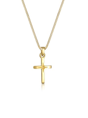 Elli Halskette 925 Sterling Silber Kreuz in Gold